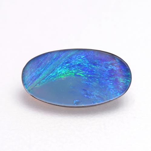 Multicolor Opal Doublet Gem - 0.4ct Oval Cabochon (ID: 545113)