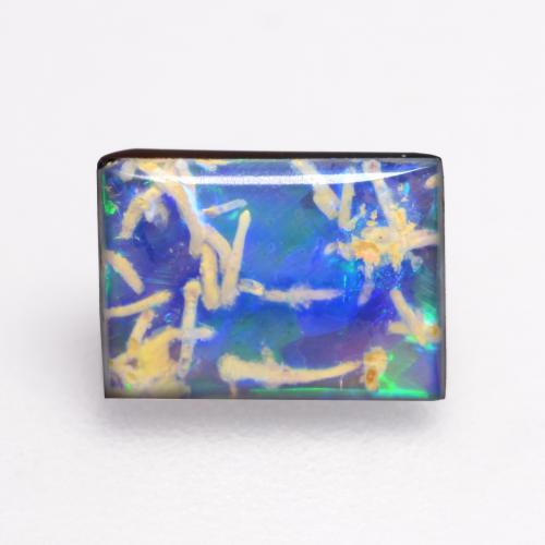 Multicolor Opal Doublet Gem - 0.6ct Baguette Cabochon (ID: 545121)