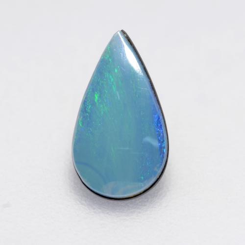 Multicolor Opal Doublet Gem - 0.4ct Pear Cabochon (ID: 545236)