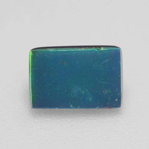 Multicolor Blue Green Opal Doublet Gem - 0.4ct Baguette Cabochon (ID: 545240)