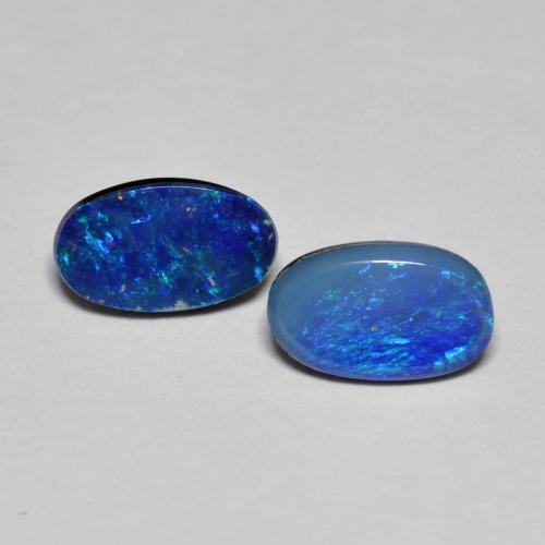 Multicolor Opal Doublet Gem - 0.6ct Oval Cabochon (ID: 591656)