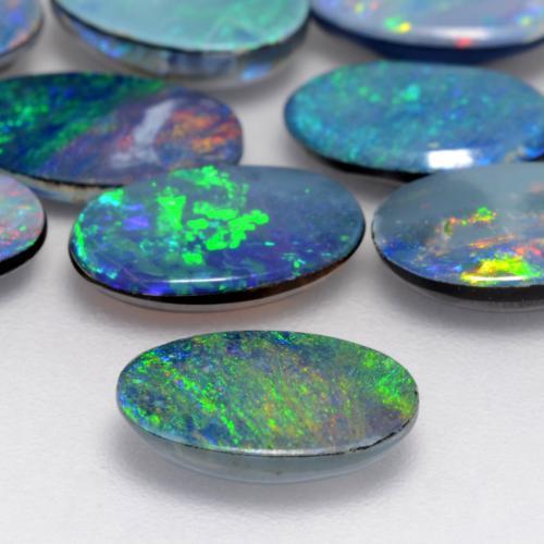 Opal Doublet Gemstone in 8 x 6 mm (calibrated) Size for Sale, Opal Doublet Stone in Multicolor Color