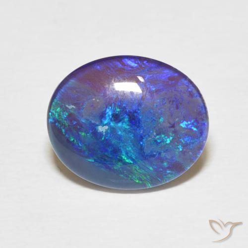 2.71 ct Multicolor Opal Doublet Gemstone, Opal Doublet Gem in Oval Cabochon Shape for Sale.