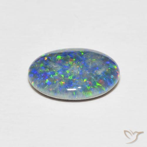 Opal Doublet Gemstone in 11 x 9 mm (calibrated) Size for Sale, Opal Doublet Stone in Multicolor Color