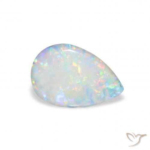 1.87 ct Multicolor Opal Doublet Stone, Natural Opal Doublet in Pear Cabochon Shape for Sale