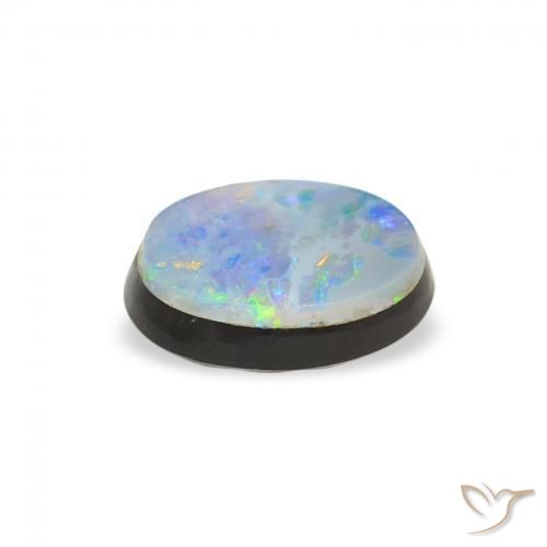 Opal Doublet Gemstone in 9 x 6 mm (calibrated) Size for Sale, Opal Doublet Stone in Multicolor Color