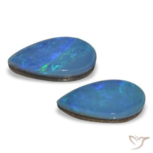 Opal Doublet Gemstones in 8.2 x 5.2 mm Size for Sale, Opal Doublet Stones in Multicolor Color