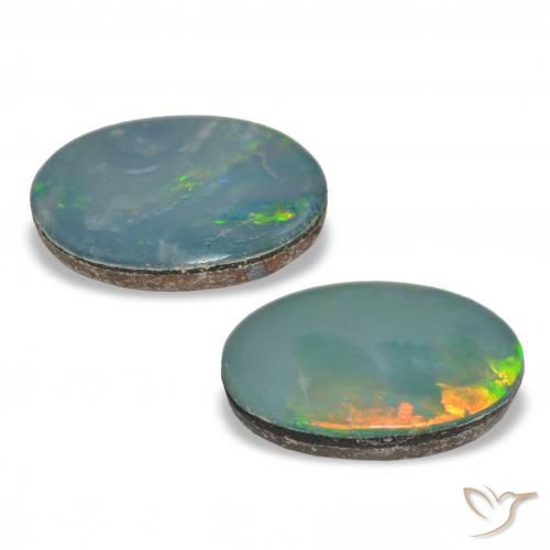 Opal Doublet Gemstones in 9 x 7 mm (calibrated) Size for Sale, Opal Doublet Stones in Multicolor Color