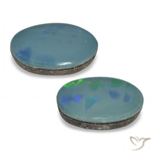 Opal Doublet Gemstones in 9 x 7 mm (calibrated) Size for Sale, Opal Doublet Stones in Multicolor Color