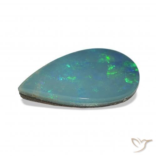 Opal Doublet Gemstone in 12 x 8 mm (calibrated) Size for Sale, Opal Doublet Stone in Multicolor Blue Green Color