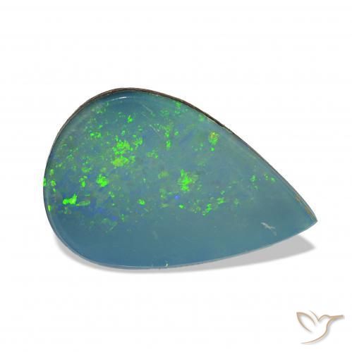 1.59 ct Multicolor Opal Doublet Stone, Natural Opal Doublet in Pear Cabochon Shape for Sale