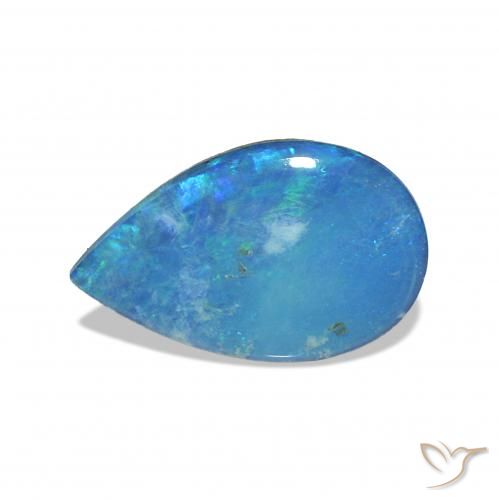 0.59ct Multicolor Blue Opal Doublet, Pear Shape, Opaque