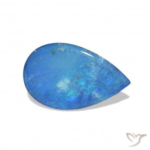 0.59 ct Multicolor Opal Doublet Stone, Natural Opal Doublet in Pear Cabochon Shape for Sale