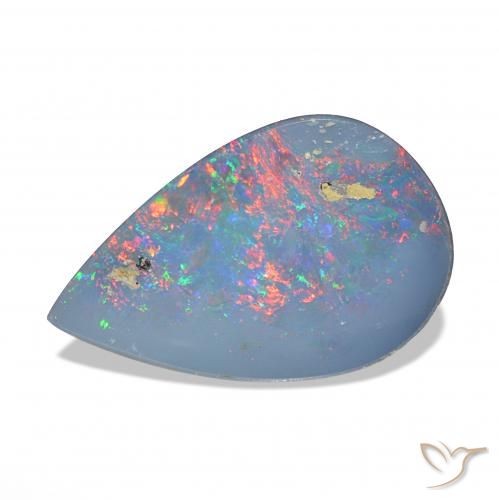 2.21ct Multicolor Blue Opal Doublet, Pear Shape, Opaque