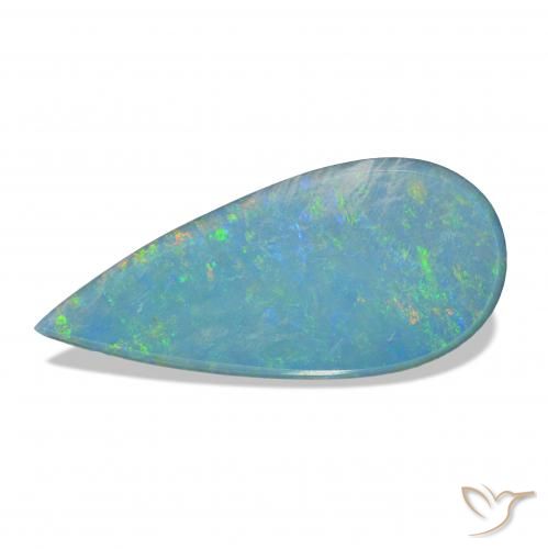 3.32 ct Multicolor Opal Doublet Stone, Natural Opal Doublet in Pear Cabochon Shape for Sale