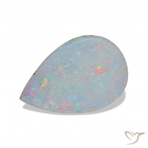 1.55 ct Multicolor Opal Doublet Stone, Natural Opal Doublet in Pear Cabochon Shape for Sale