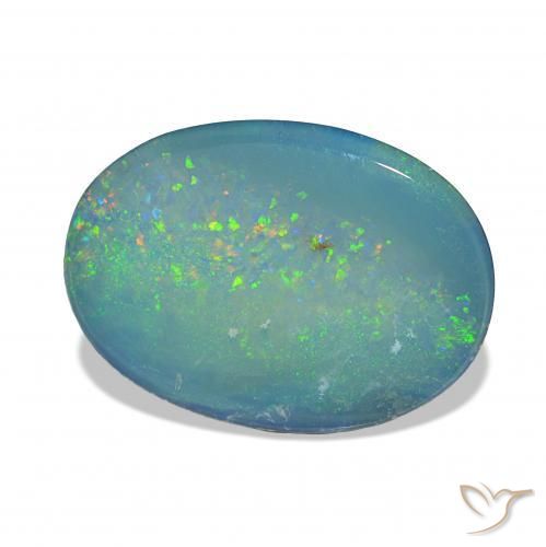 2.68 ct Multicolor Opal Doublet Stone, Natural Opal Doublet in Oval Cabochon Shape for Sale