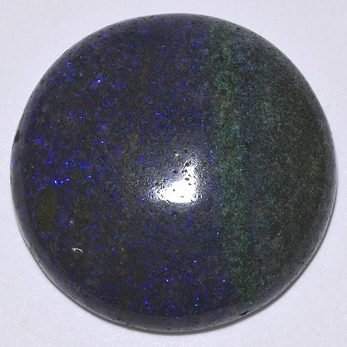 Multicolore Opale en Matrice gemme - 26.3ct Cabochon rond (ID: 513276)