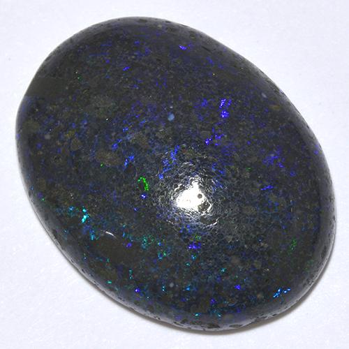 Multicolor Opal in Matrix Gem - 17.8ct Oval Cabochon (ID: 513278)