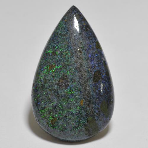 Multicolor Opal in Matrix Gem - 20.2ct Pear Cabochon (ID: 577851)