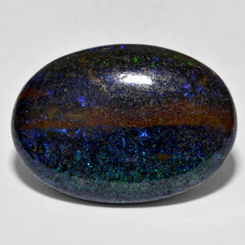 Multicolor Opal in Matrix Gem - 21.8ct Oval Cabochon (ID: 578097)