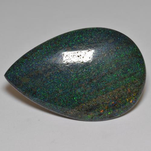 Multicolor Opal in Matrix Gem - 50.4ct Pear Cabochon (ID: 578226)