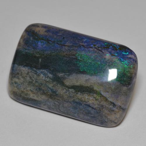 Multicolore Opale en Matrice gemme - 25.6ct Coussin Cabochon (ID: 578228)
