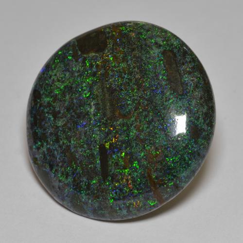 Opale en Matrice Multicolore round cabochon 27mm Honduras, poids de 28,02 ct, pierre gemme naturelle Non traité de pureté Opaque , 1 pièce Opale en Matrice, couleur : Multicolore, dureté de Mohs de 5.5 à 6.5, Photo A