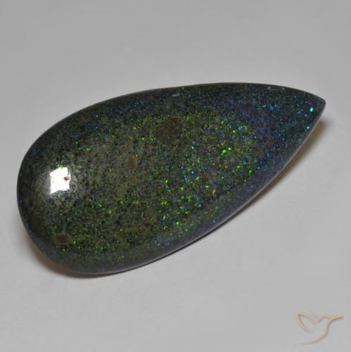 Opale poire de 31,16 ct dans matrice, 42,7 x 20,3 mm du Honduras, Photo A