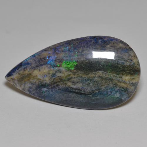 Multicolor Opal in Matrix Gem - 27.9ct Pear Cabochon (ID: 578234)
