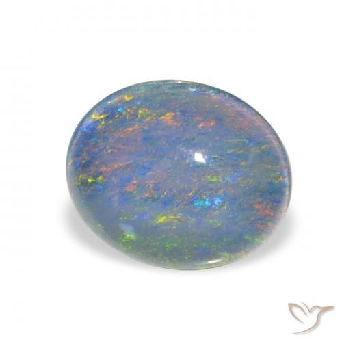 2.42 ct Multicolor Opal Triplet Stone, Natural Opal Triplet in Oval Cabochon Shape for Sale