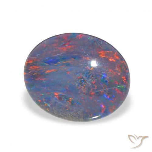 2.58 ct Multicolor Opal Triplet Stone, Natural Opal Triplet in Oval Cabochon Shape for Sale