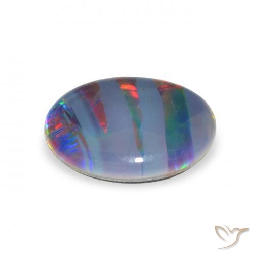 Opal Triplet Gemstone in 11 x 9 mm (calibrated) Size for Sale, Opal Triplet Stone in Multicolor Color