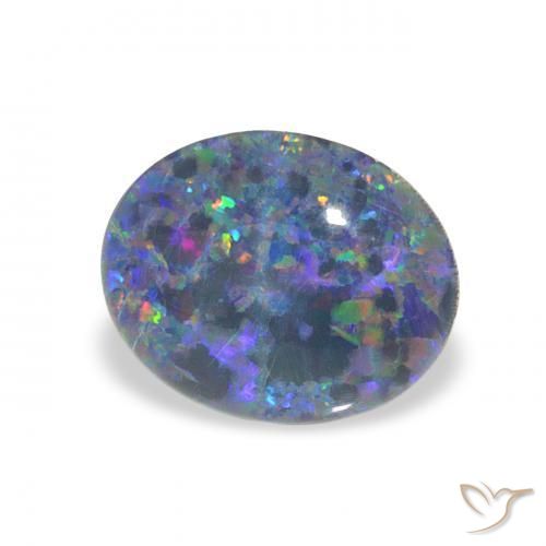 1.98 ct Multicolor Opal Triplet Stone, Natural Opal Triplet in Oval Cabochon Shape for Sale