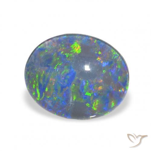 2.68 ct Multicolor Opal Triplet Stone, Natural Opal Triplet in Oval Cabochon Shape for Sale