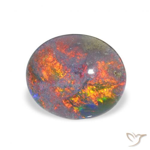 2.41 ct Multicolor Opal Triplet Stone, Natural Opal Triplet in Oval Cabochon Shape for Sale
