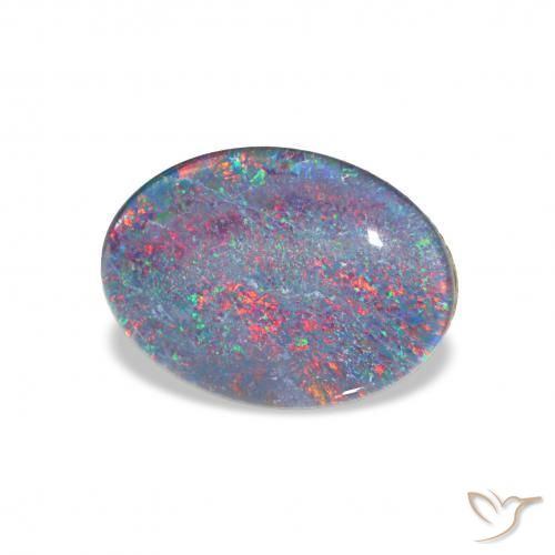 3.74 ct Multicolor Opal Triplet Stone, Natural Opal Triplet in Oval Cabochon Shape for Sale