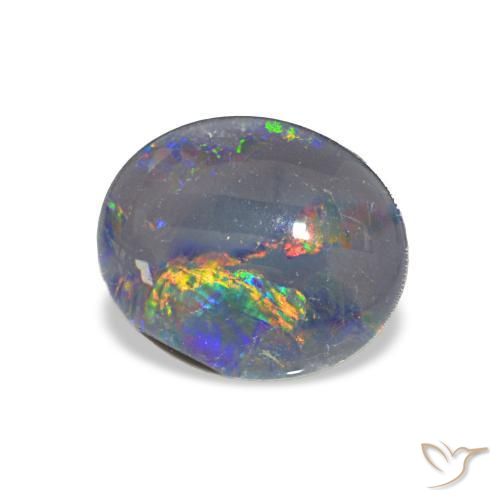 2.68 ct Multicolor Opal Triplet Stone, Natural Opal Triplet in Oval Cabochon Shape for Sale