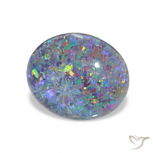 2.83 ct Multicolor Opal Triplet Stone, Natural Opal Triplet in Oval Cabochon Shape for Sale