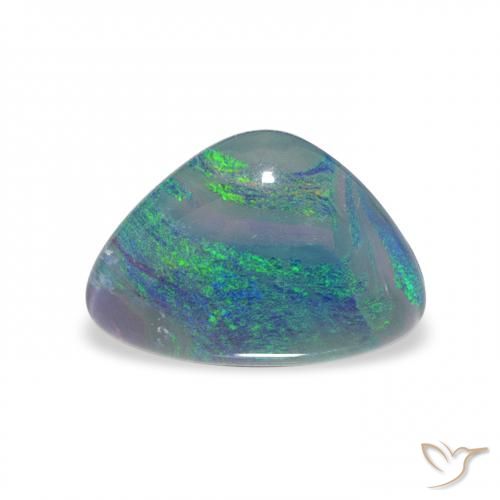 1.74 ct Multicolor Opal Triplet Gemstone, Opal Triplet Gem in Trillion Cabochon Shape for Sale.