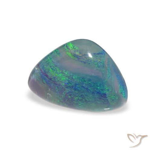 1.74 ct Multicolor Opal Triplet Stone, Natural Opal Triplet in Trillion Cabochon Shape for Sale