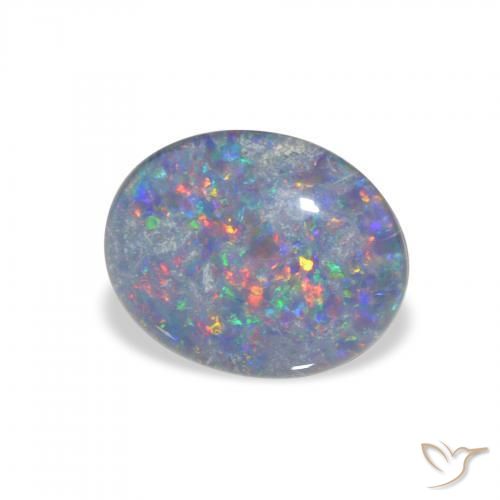 2.33 ct Multicolor Opal Triplet Stone, Natural Opal Triplet in Oval Cabochon Shape for Sale