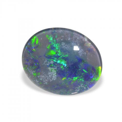 2.85 ct Multicolor Opal Triplet Stone, Natural Opal Triplet in Oval Cabochon Shape for Sale