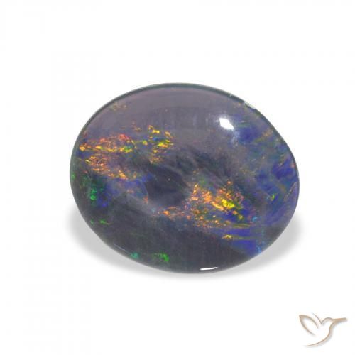 2.50 ct Multicolor Opal Triplet Stone, Natural Opal Triplet in Oval Cabochon Shape for Sale