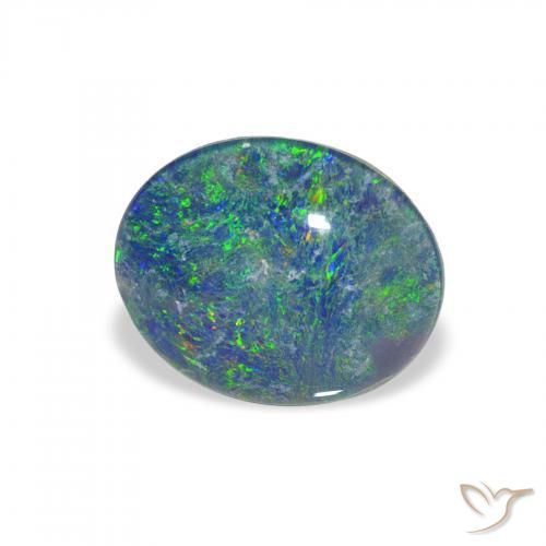 2.16 ct Multicolor Opal Triplet Stone, Natural Opal Triplet in Oval Cabochon Shape for Sale
