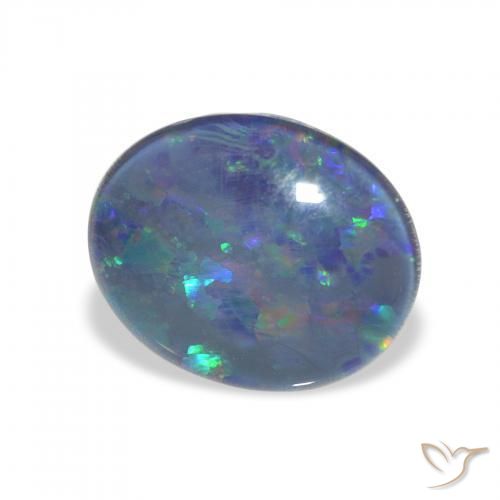 2.82 ct Multicolor Opal Triplet Stone, Natural Opal Triplet in Oval Cabochon Shape for Sale