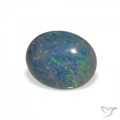 2.11 ct Multicolor Opal Triplet Stone, Natural Opal Triplet in Oval Cabochon Shape for Sale