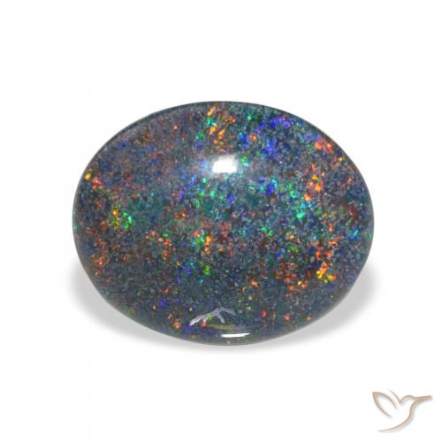 3.01 ct Multicolor Opal Triplet Gemstone, Opal Triplet Gem in Oval Cabochon Shape for Sale.