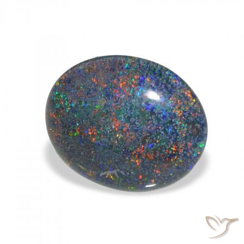 3.01 ct Multicolor Opal Triplet Stone, Natural Opal Triplet in Oval Cabochon Shape for Sale