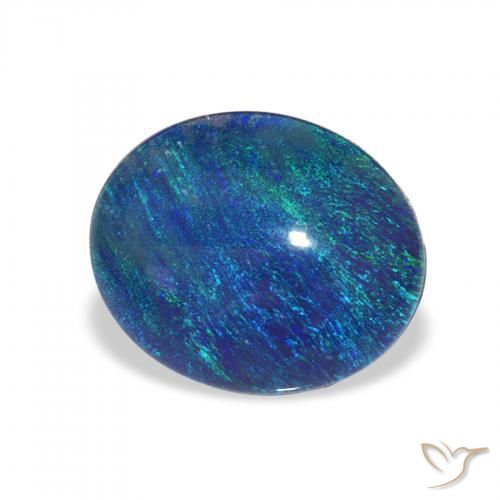 2.94 ct Multicolor Opal Triplet Stone, Natural Opal Triplet in Oval Cabochon Shape for Sale